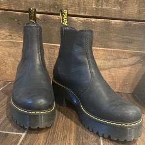 Dr. Martens Black Leather Platform Chelsea Boots